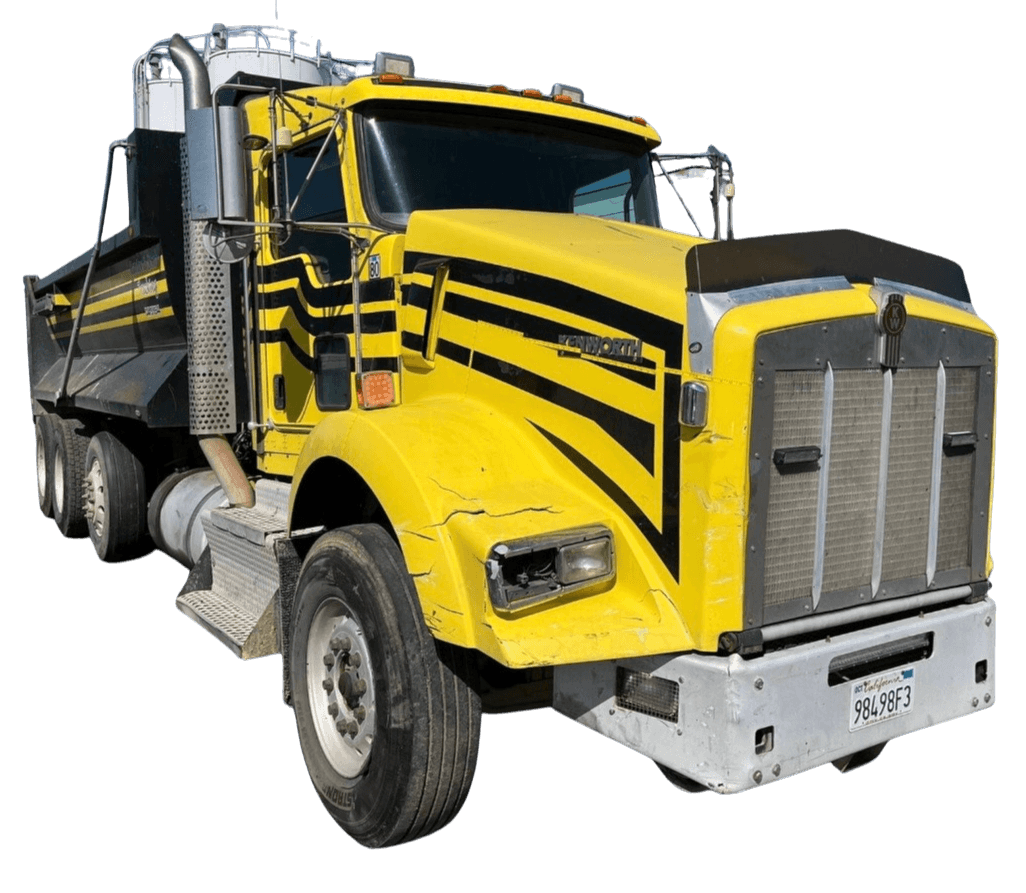 Yellow Kenworth Dump Truck