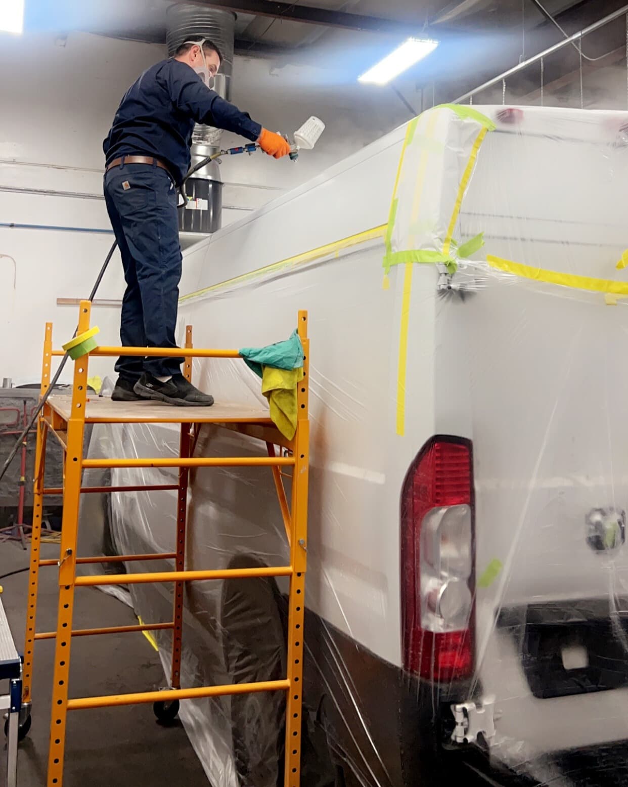 RAM ProMaster being painted